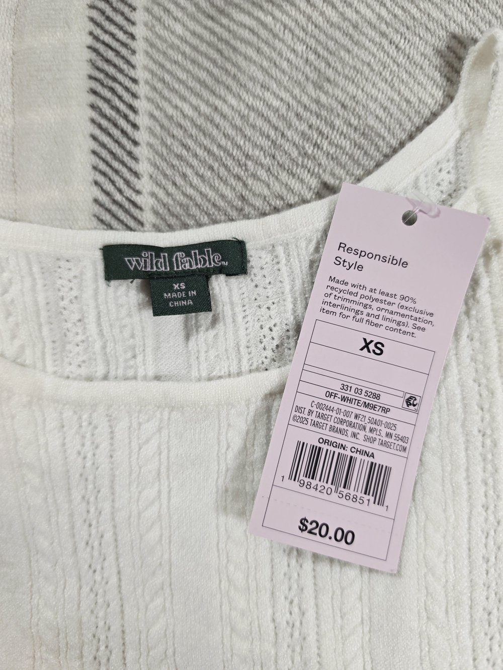 wild fable White Knit Tank Top(BSST-06) - Picture 2 of 2